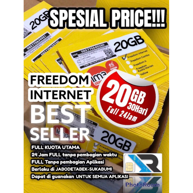KARTU INTERNET PERDANA KUOTA INDOSAT IM3 20GB 30hari FULL 24jam JABODETABEK-SUKABUMI