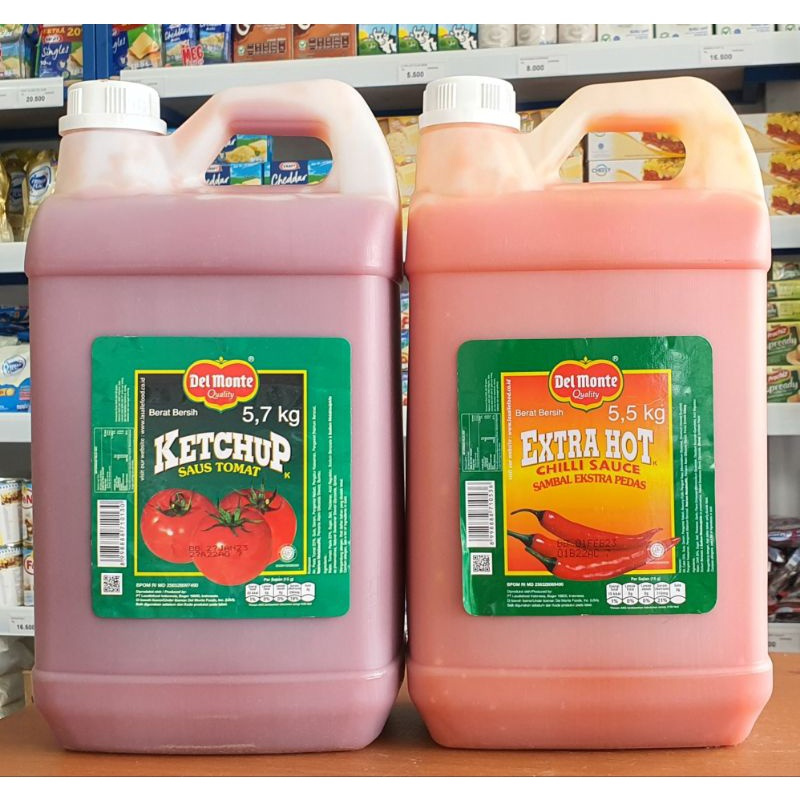 

Saus Delmonte Extra Hot Derigen 5,5Kg / Saus Tomat Del monte Jerigen 5,7Kg