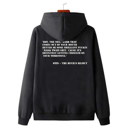 Jaket Hoodie Otis The Devil's Reject Quotes Bahan Katun Fleece | Jaket Hoodie Jumper & Ritsleting | 