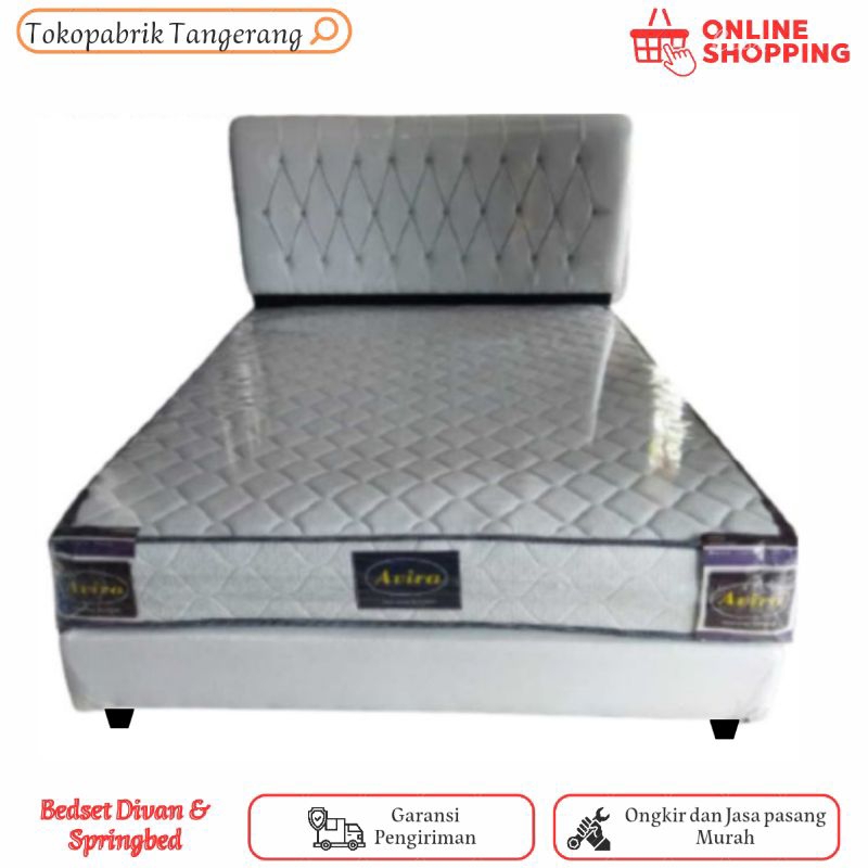 Bedset Divan Springbed 160x200 Murah / Satu Set Dipan Kasur Spring Bed No 2 Minimalis JABODETABEK Ba