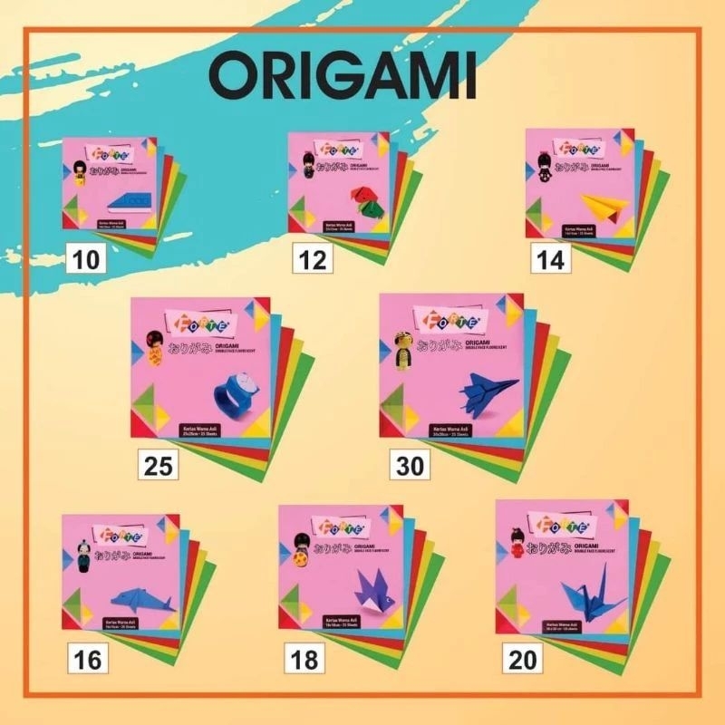 

KERTAS LIPAT (ORIGAMI) FORTE 2 SISI 25SHEET