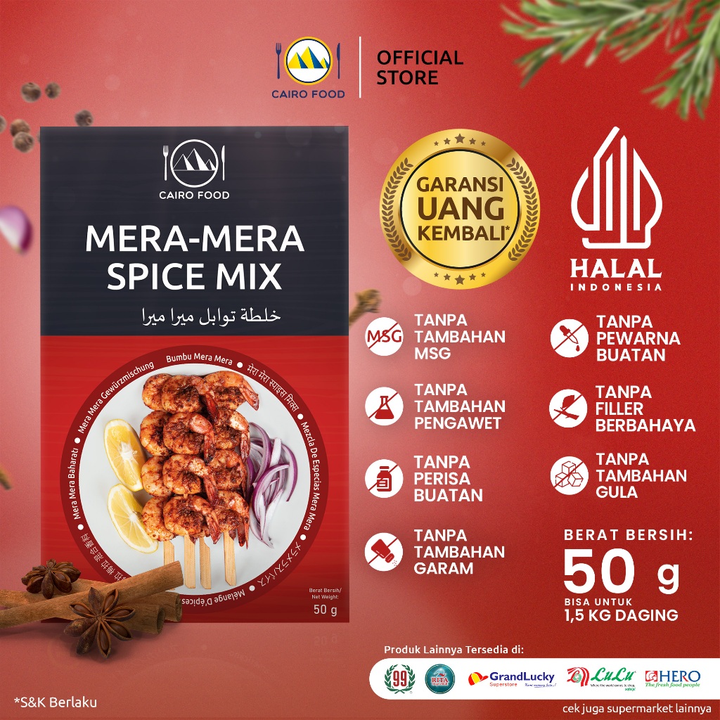 

Bumbu Mera Mera Spice Mix Sehat – Tanpa MSG, 100% Rempah Murni | Cairo Food