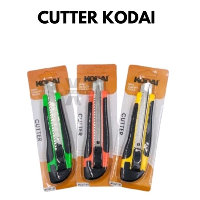 CUTTER besar gagang karet auto lock / Pisau cutter KODAI