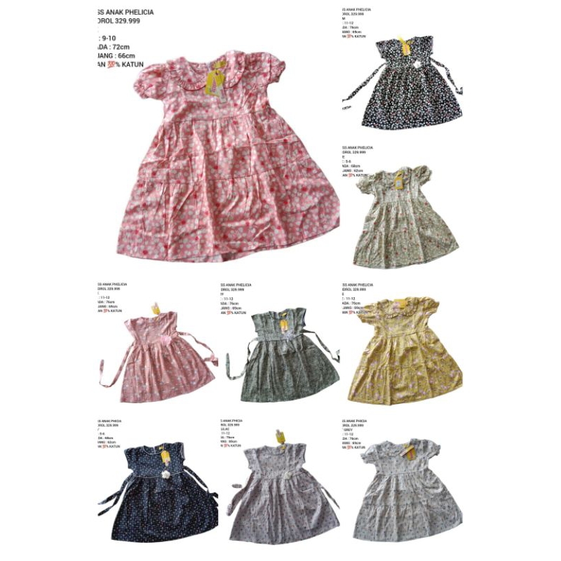 ‼️Laila branded ‼️ Dress anak motif Phelicia