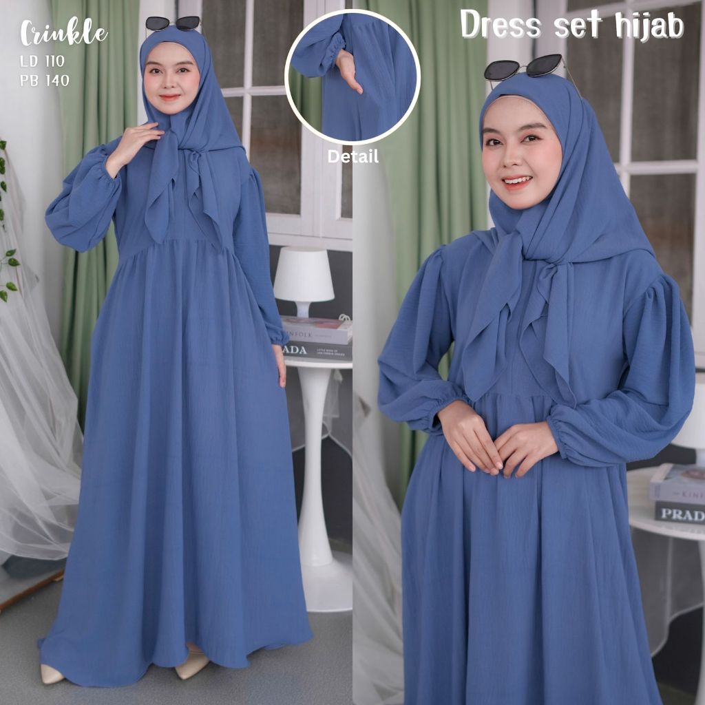 Ella dress set hijab | stelan wanita