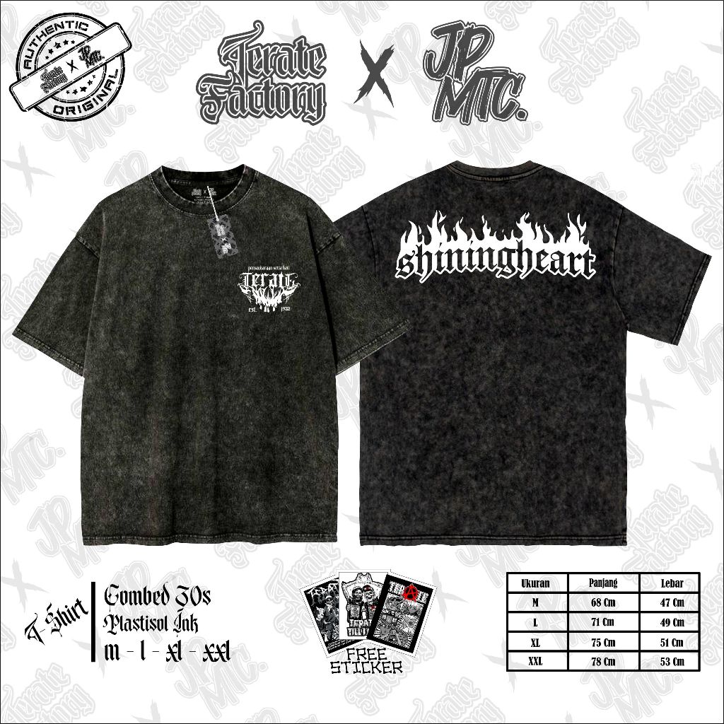 Kaos Bercak Shining Heart Original Authentic Label Hangtag