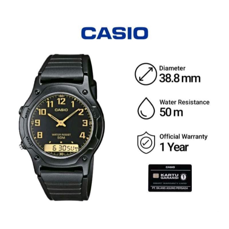 Jam Tangan Pria Casio AW-49HE-1ADF/AW-49HE-2AVDF/AW-49H-1BVDF Analog-Digital AW49H/ AW49HE