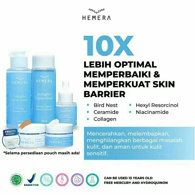 ❣PROMO HARI INI ❣ HEMERA HYDRAGLOW Hemera Hydraglow Skin Barrier 5 IN 1 hemera hydraglow skin barrie