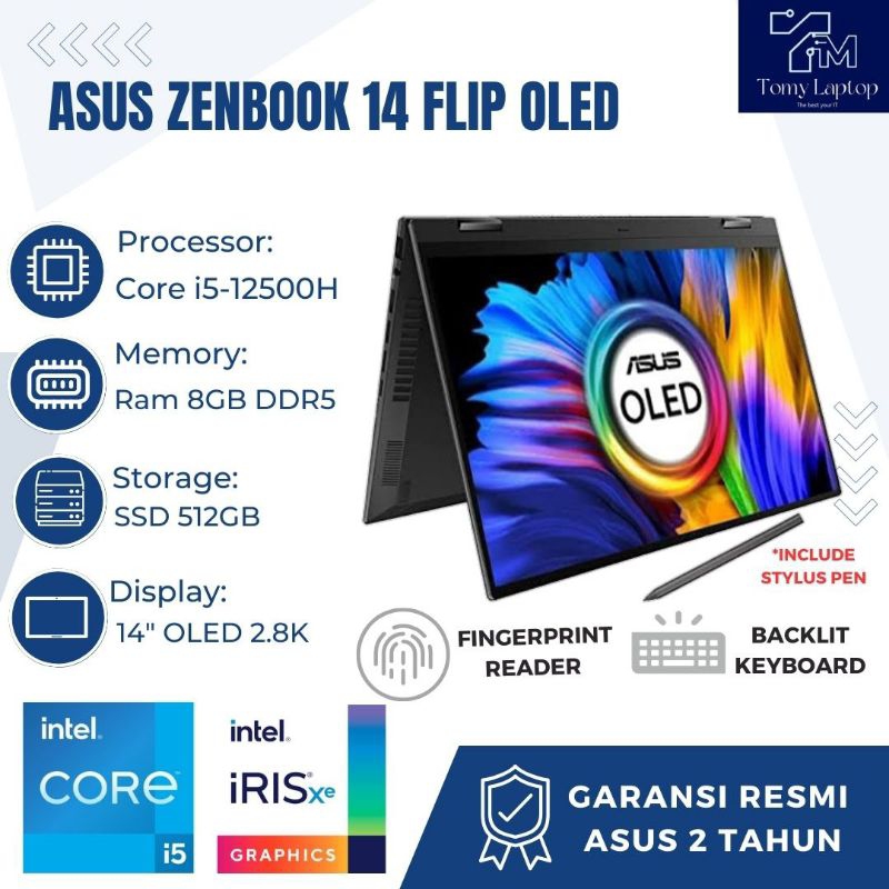 LAPTOP 2IN1 ASUS ZENBOOK 14 FLIP OLED-UP5401ZA/CORE I5/RAM 8GB/SSD 512GB/TOUCHSCREEN