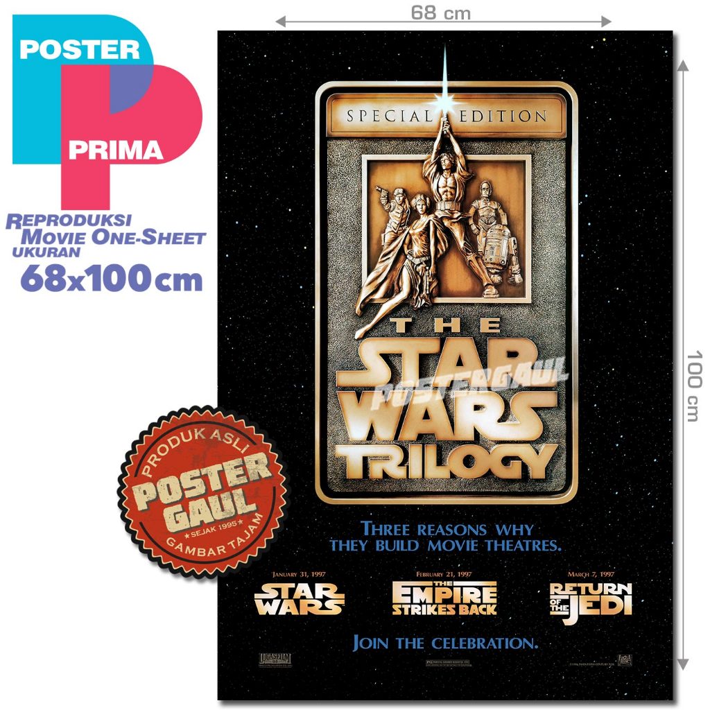 Poster Prima Reproduksi Movie One-Sheet STAR WARS TRILOGY: SPECIAL EDITION (1997) #TOS 130 - size 68