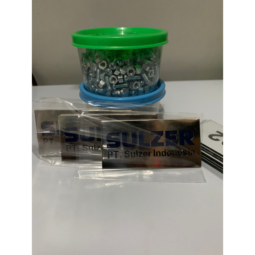 

name plate panel / Name Tag Stainless Ukuran 7 x 3 cm