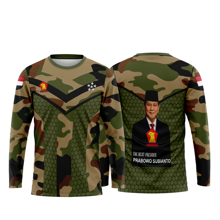 Baju Kaos TNI PRABOWO Keren,fullprint Indonesia freeNikname art terbaru 2024