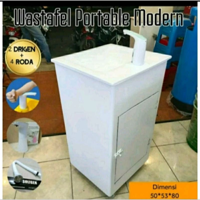 WASTAFEL PORTABLE + KRAN SENSOR AUTOMATIC PUMP