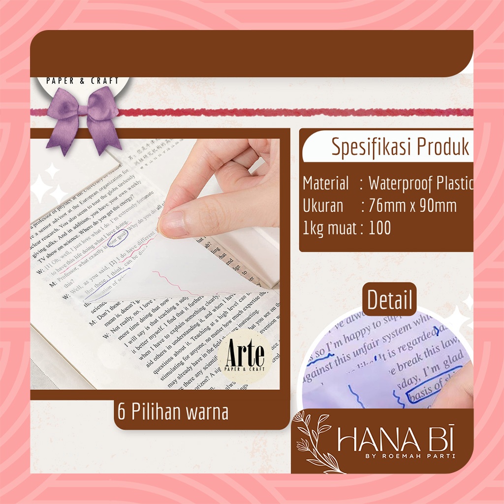 

Transparant Sticky Notes 70mm x 95mm S.TSN7095