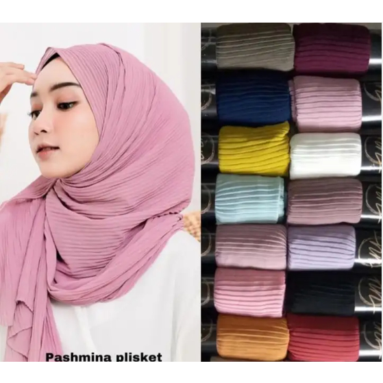 xaxadekasta ⭐ Pashmina Plisket / hijab pashmina plisket / jilbab segi panjang plisket / Pashmina Pli