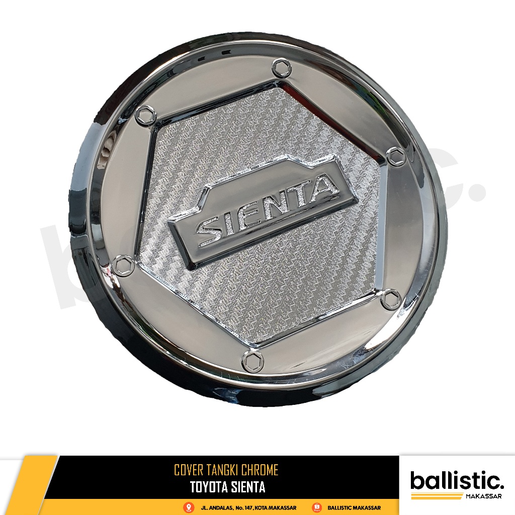 Cover Tangki Mobil Toyota Sienta 2016 - 2020 motif Chrome