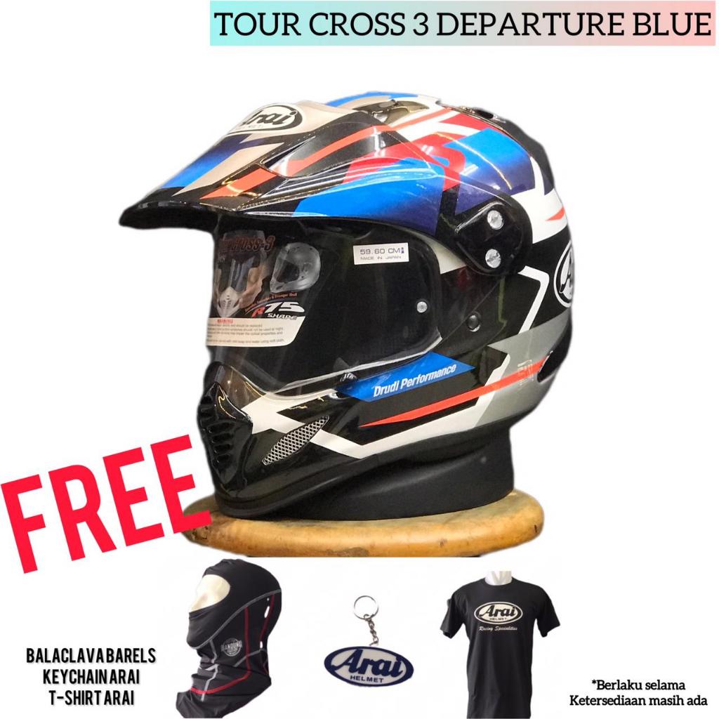Helmet Arai Tour Cross 3 Departure Blue Gloss Adventure Supermoto Helm