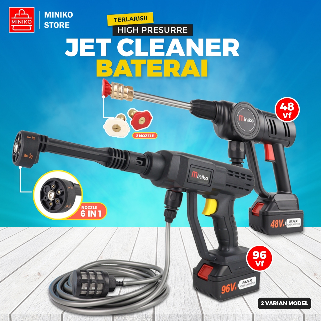 Alat Cuci Mobil Pistol Air Tekanan Tinggi Portable Nirkable Untuk Nyuci Mesin