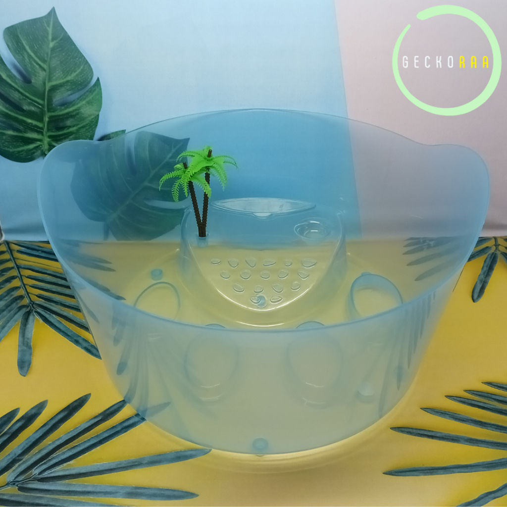 Akuarium Terarium Reptil Kura kura Bentuk Bulat Ukuran Kecil (S)
