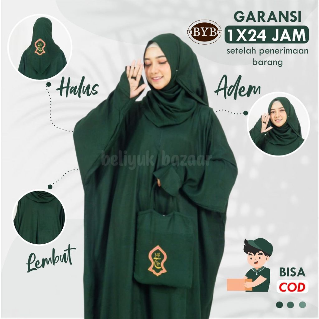 Mukena mukenah Hadramaut Terusan Lajuran Bali Terompah Polosan Warna Mukenah Dewasa Wanita Cantik Pa