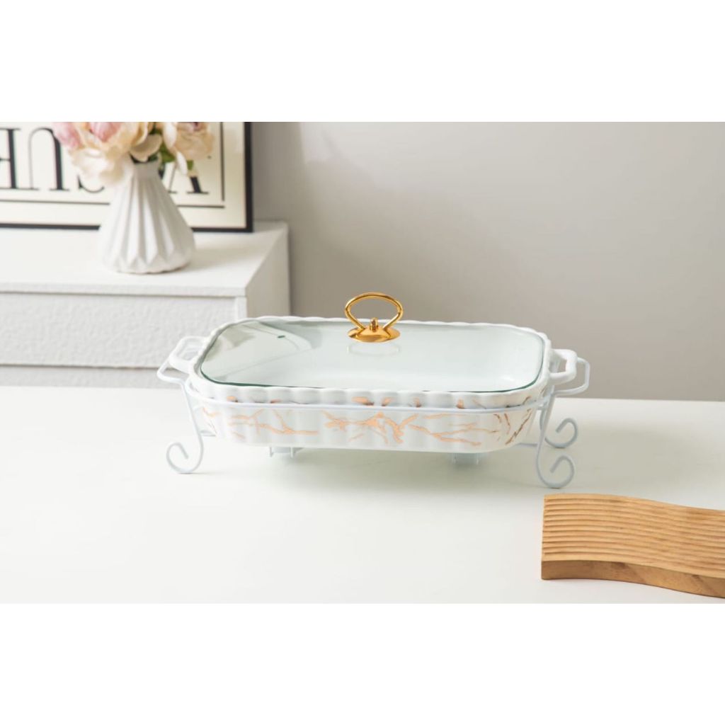 Thiba Thiba Collection- Wadah Sayur Saji Keramik Cantik Motif Marble