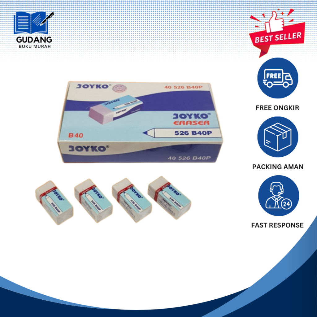 

Penghapus pensil Joyko Putih 526-B40P Pencil Eraser /Harga Per Pcs / GUDANG BUKU MURAH