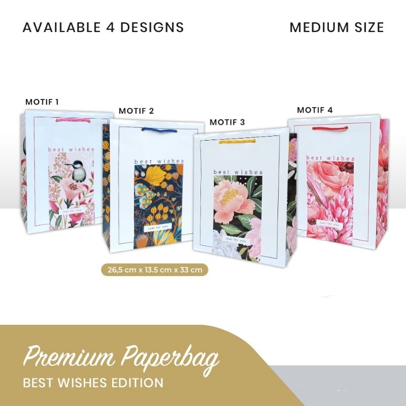 

Paperbag Ulang tahun / Goodie bag (best wishes) - Floral edition