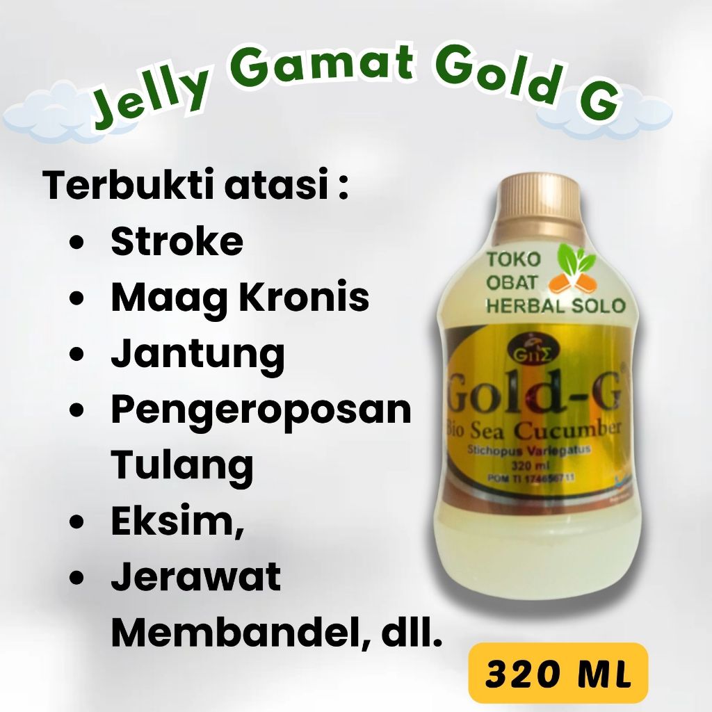 Jelly Gamat Gold G 320 ml | jeli Gamat | Multi Khasiat Ampuh atasi Jerawat dan Flek membandel | Beka