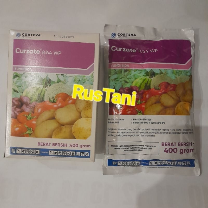 Fungisida CURZATE 400gr Bahan aktif : mancozeb 64%+simoksanil 8%