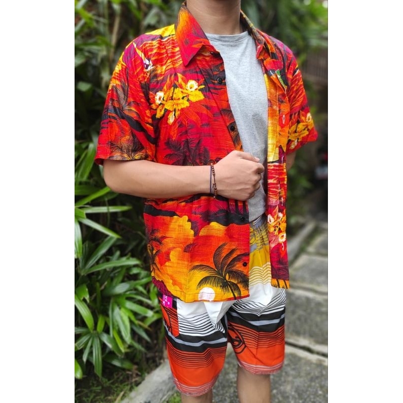 Kemeja Pantai - Kemeja Surfing - Kemeja Bali - Baju Pantai - Baju Bali - Baju motif pantai untuk pri