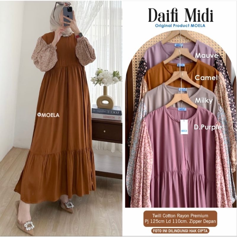 Daifi Midi Dress,Original Produk Moela,