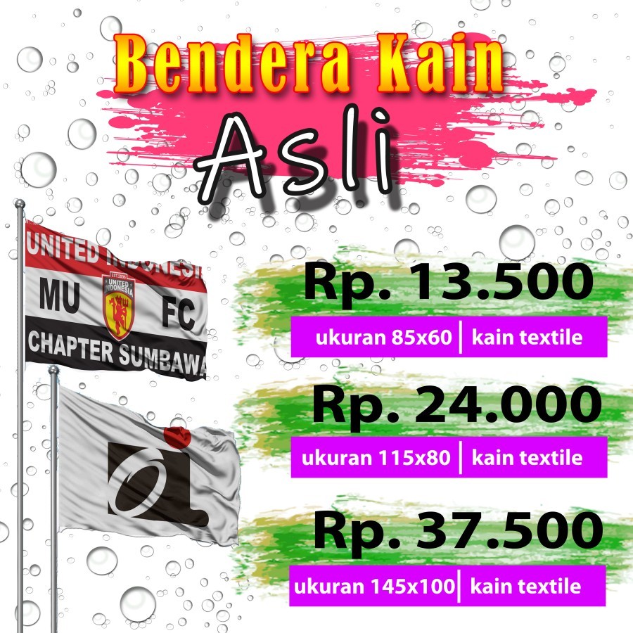 Bendera Custom Kain TC / mini flag