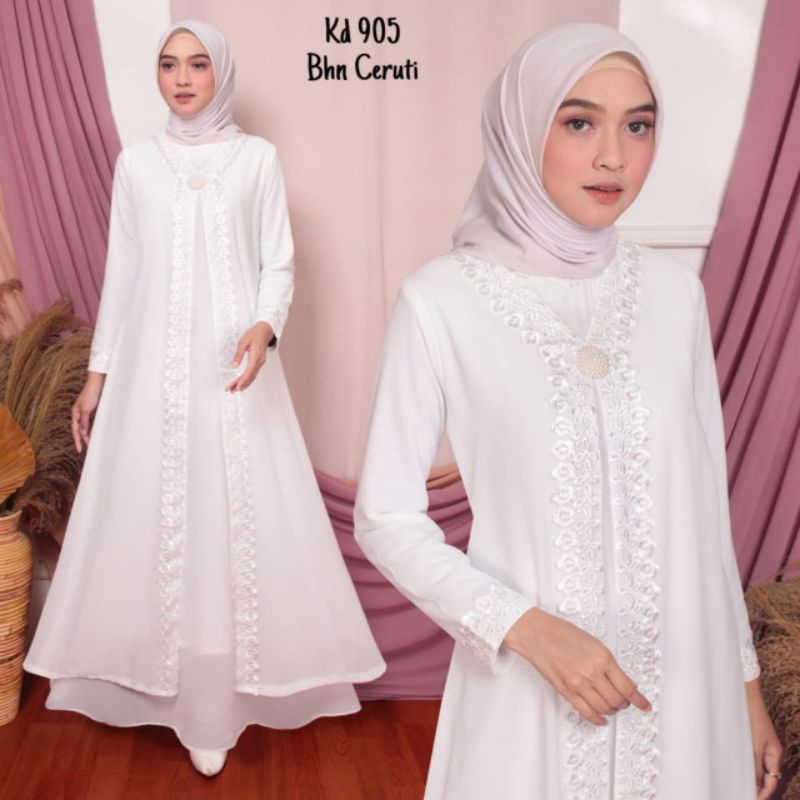 GAMIS ABAYA PUTIH CERUTY PREMIUM