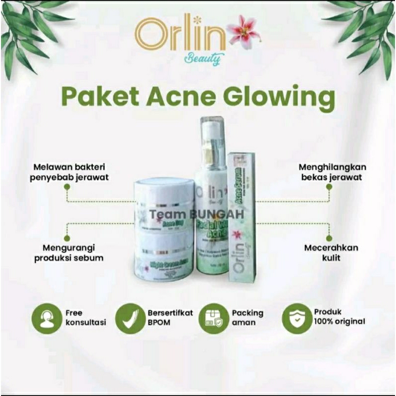 (FREE GIFT) ORLIN BEAUTY SKINCARE PAKET FLEK/WHITENING/ACNE