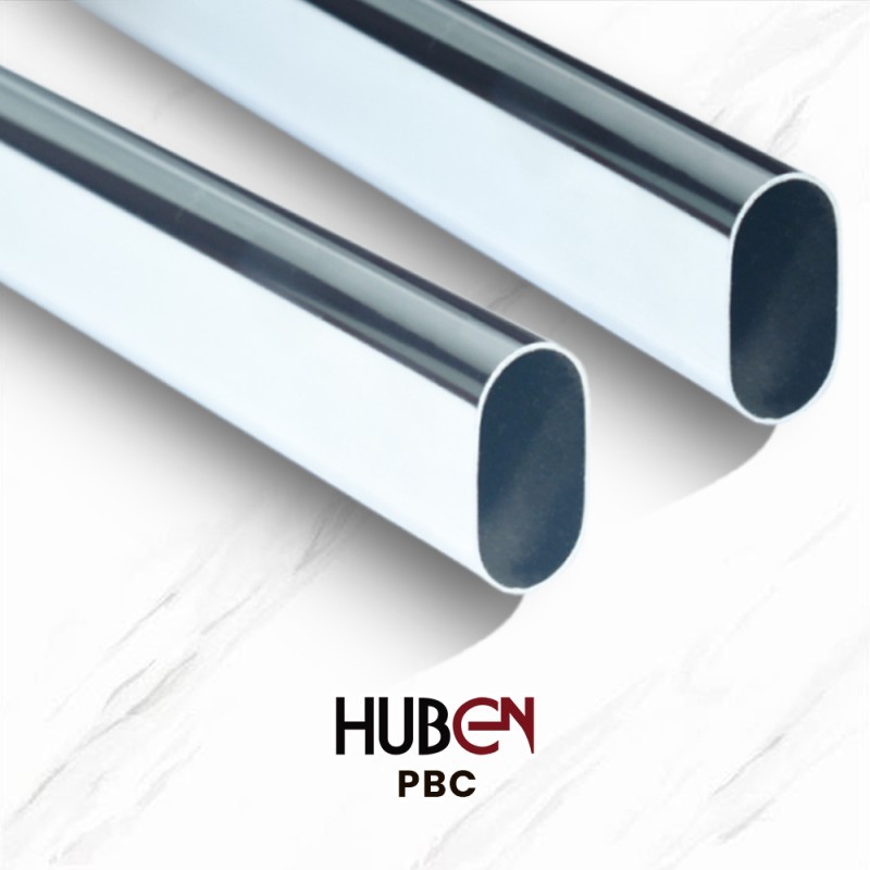 Pipa Oval Besi Chrome Huben PBC