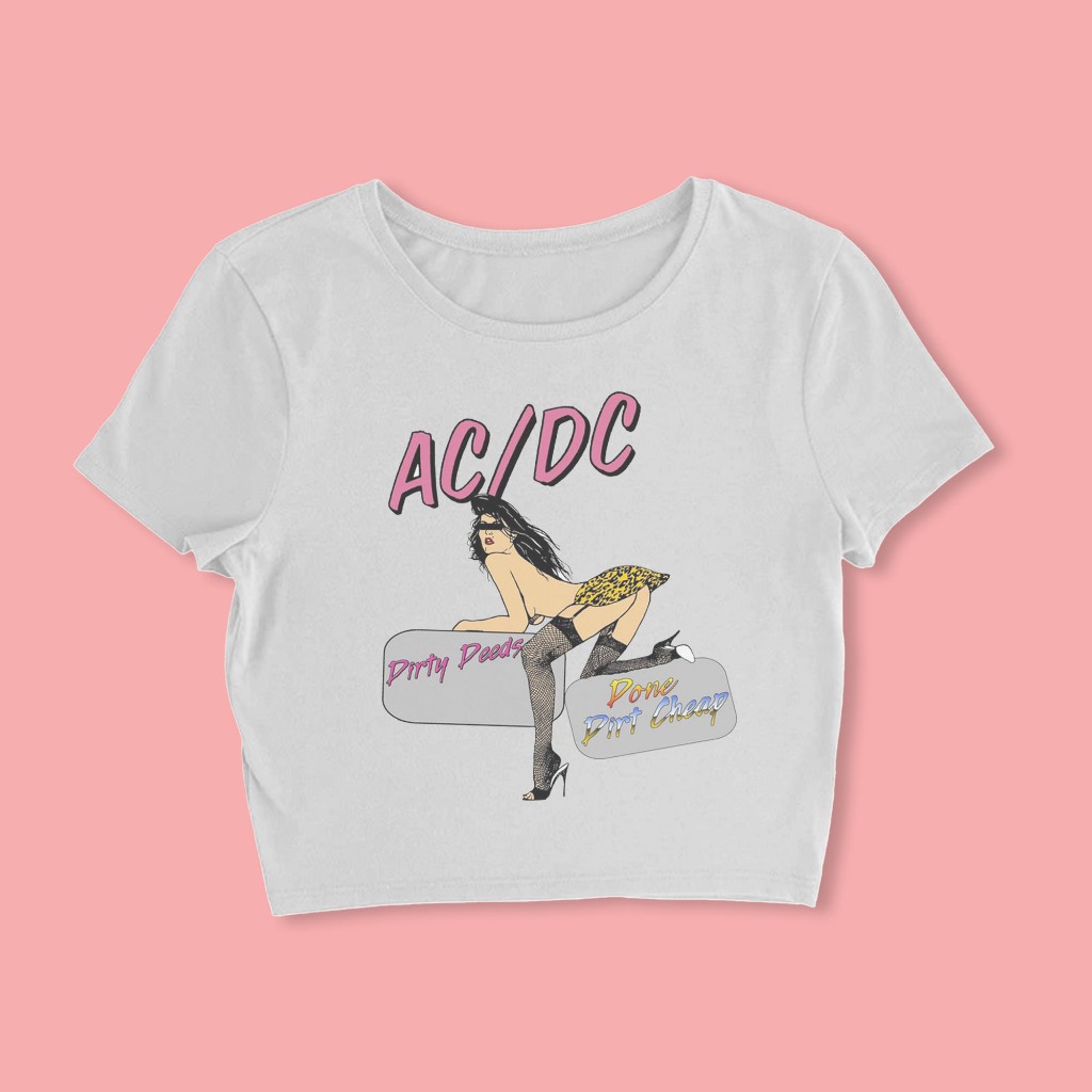 Crop Top Acdc Band Baby Tee