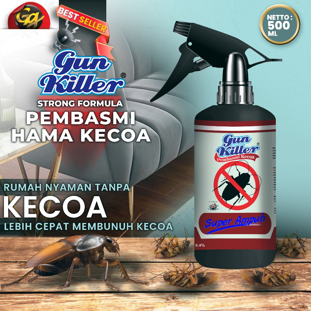 GUN KILLER_KECOA_500ML - Pemusnah Racun Kecoa, Pembasmi Kecoa Super Ampuh Dan Efektif
