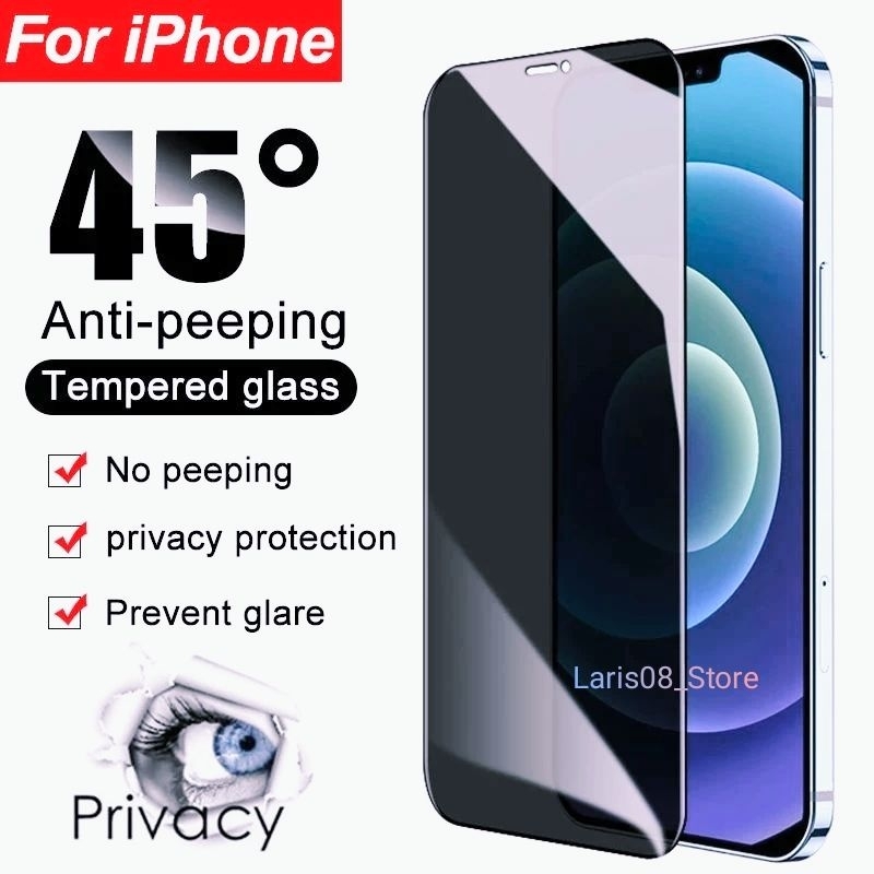 Tempered Glass Anti-Spy IPhone  15 15 Pro 15 Plus 15 Pro Max 14 14 Plus 14 Pro 14 Pro Max 12 12-5.4 