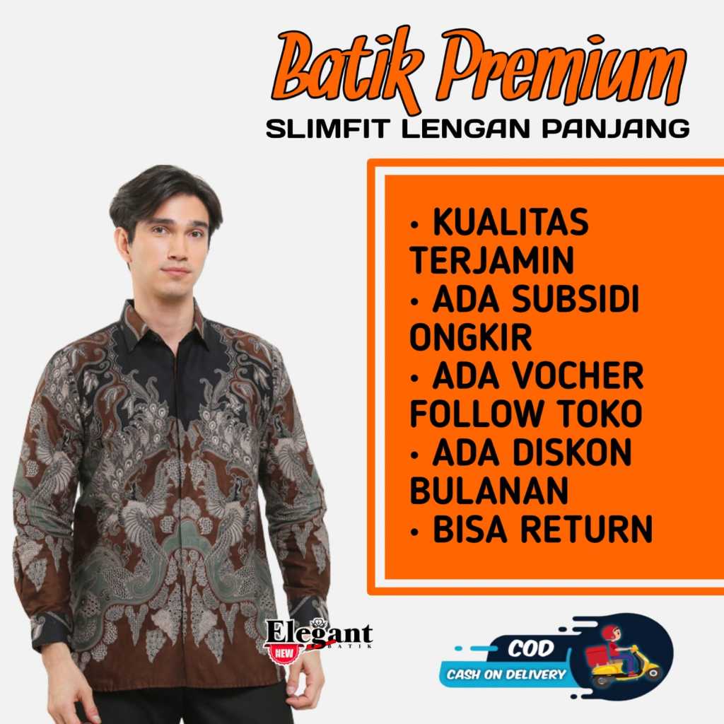 Narayana Kemeja Batik Premium Modern Slimfit Lengan Panjang