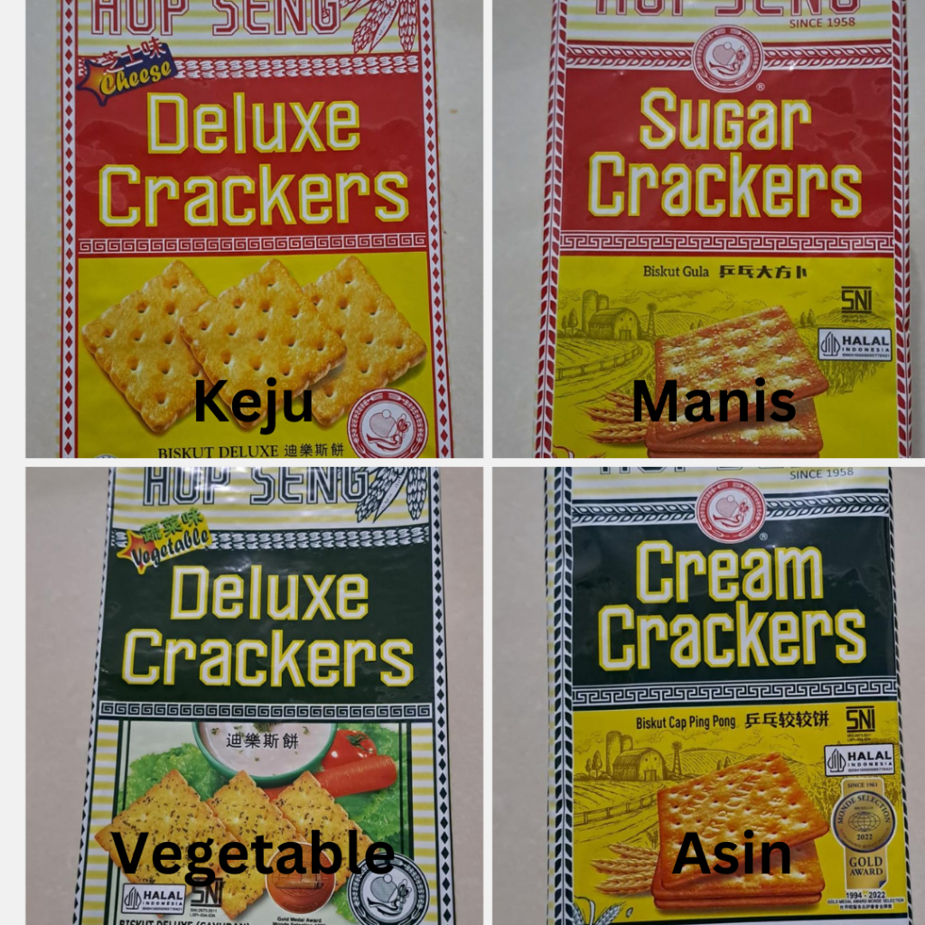 

Biskuit HUP SENG CRACKERS Malaysia Varian Rasa Asin / Manis / Vegetable