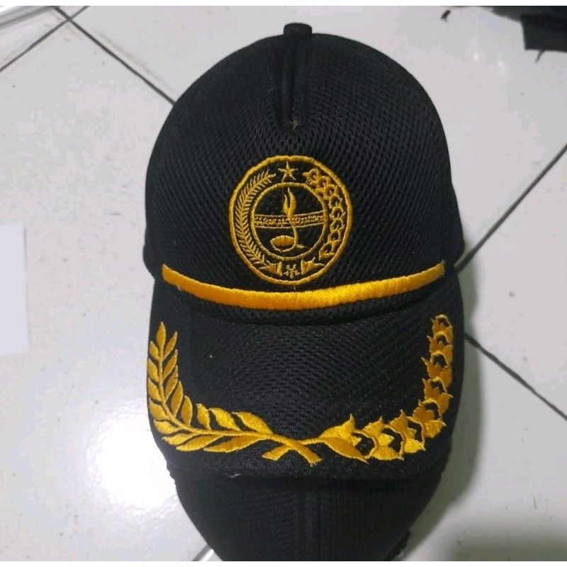 topi pramuka dewasa padi kapas/ topi sekolah bahan dobel mess