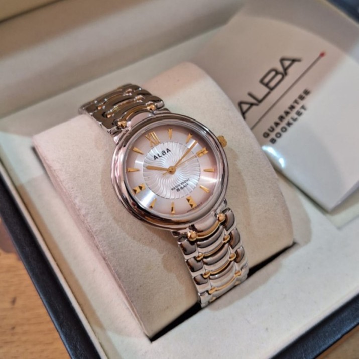 JAM TANGAN WANITA ALBA ARSJ18X1/ARSJ18 SILVER KOMBINASI GOLD ORIGINAL