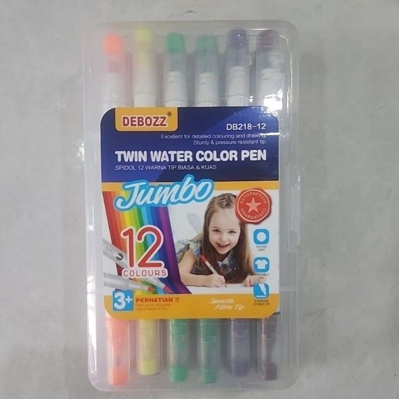 

TWIN WATERCOLOR PEN 12s debozz marker 2 sisi washable marker