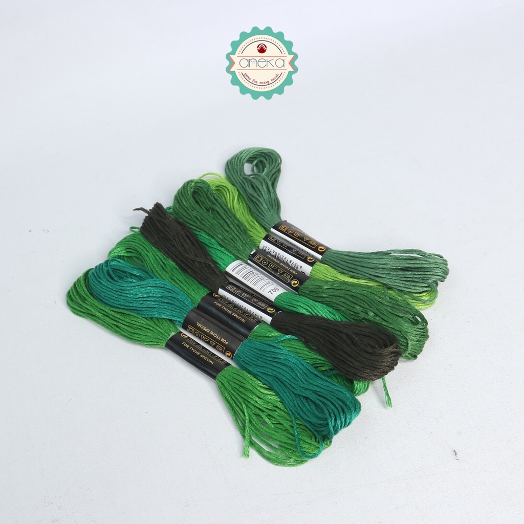ANEKA - Paket Benang Sulam / Menyulam ANK Premium - Sulam ANK Hijau