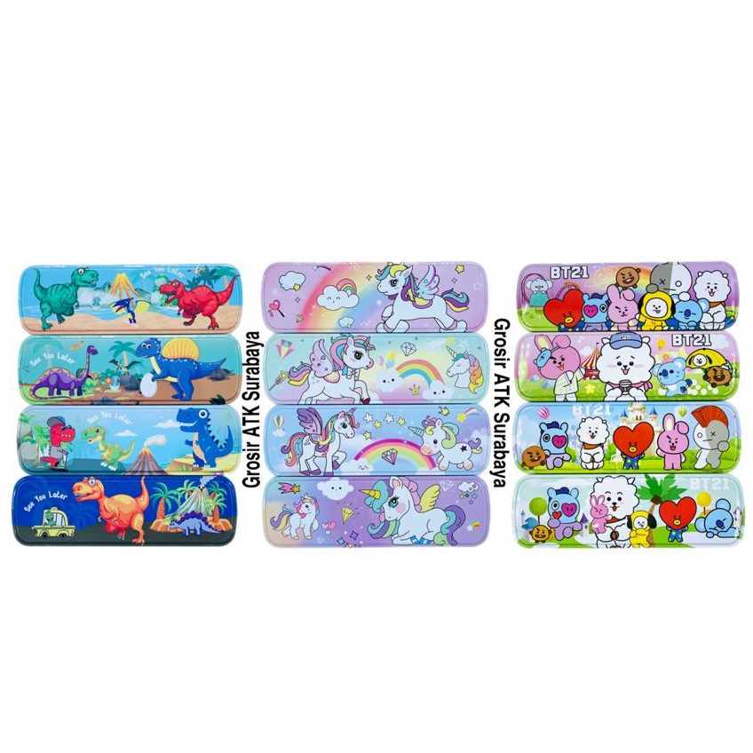

Kotak Tempat Pensil Kaleng BTS BT21 Unicorn Dino Avenger Spiderman 3