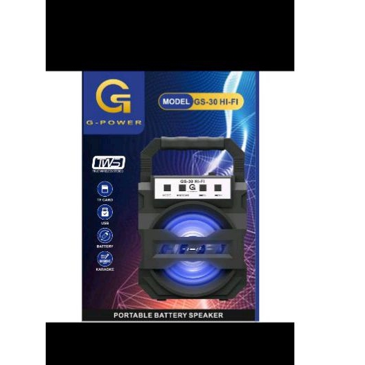 GPOWER SPEAKER PORTABLE WIRELESS GS-30 HIFI STEREO BT SPEAKER G POWER