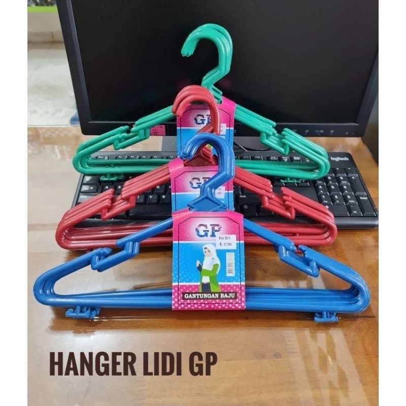 [6PC] hanger lidi gantungan baju pakaian GP per ikat