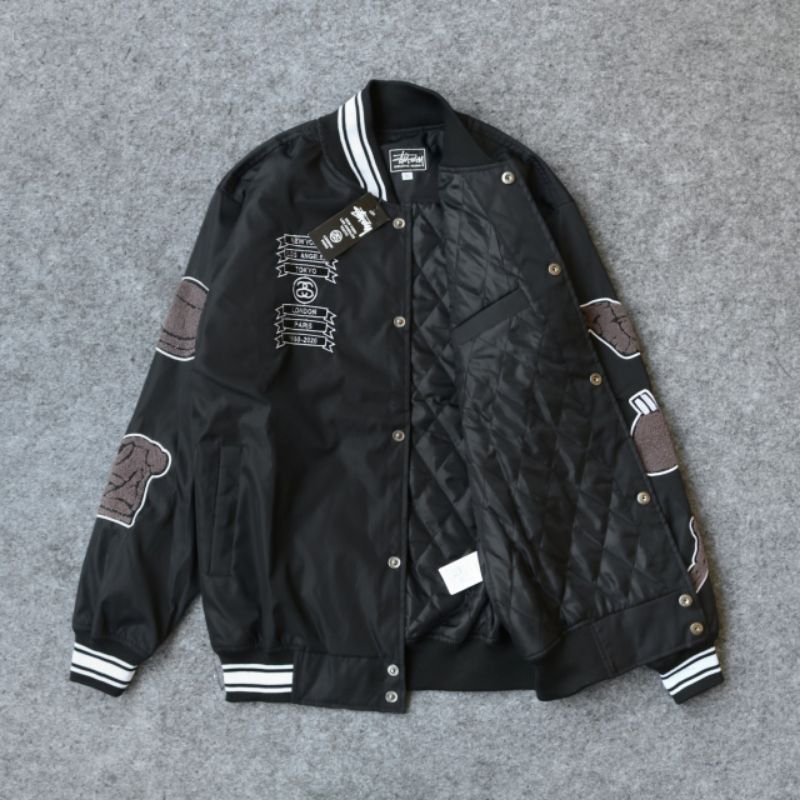 Jaket Varsity Stussy CDG Tag+Label