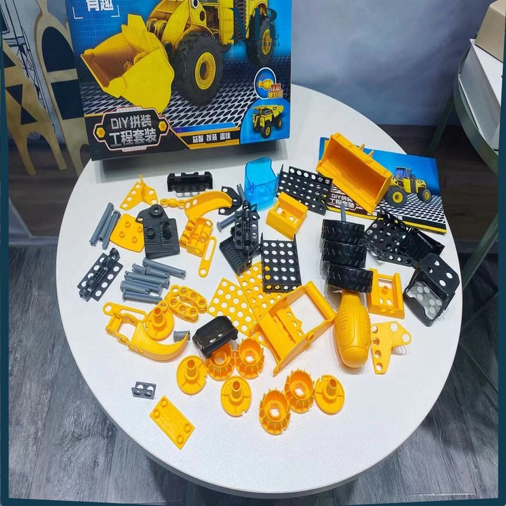 Mainan Anak Laki Laki DIY Beko Excavator / Loader / Dump Truck / Mainan Truk Konstruksi Alat Berat A
