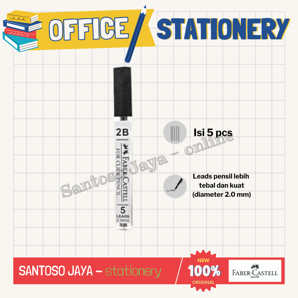 

Isi Pensil Mekanik FABER CASTELL 2B - Refill Mechanical Pencil 2.0 mm